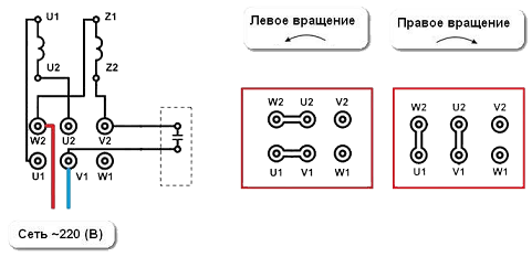 Схема подключения однофазного электродвигателя Able ML