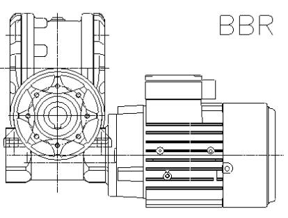 Мотор-редуктор червячный серии  MRT*RT исполнение BBL-BBR — купить по выгодной цене