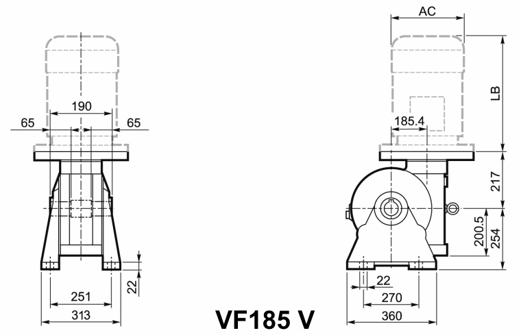 Мотор-редукторы червячные Bonfiglioli VF185 — купить по выгодной цене