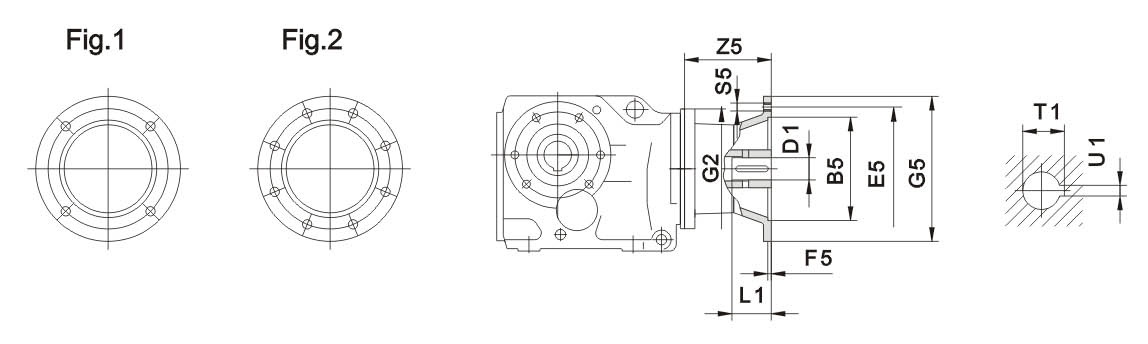 Габаритные размеры IEC (фланец) под стандартные электродвигатели К107 - K187